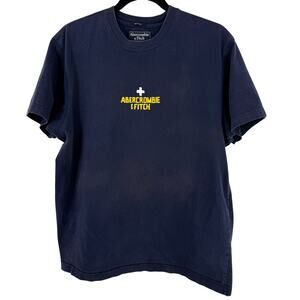 Abercrombie & Fitch Y2K Bikini Patrol Graphic T Shirt Mens Sz XL Navy Yellow